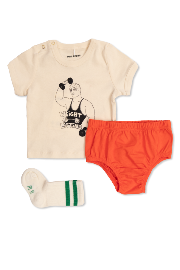 Mini Rodini Set: top, panties, and socks | Kids's Baby (0-36